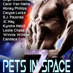 Cover of Pets in Space 7, featuring the author names and a muscular shirtless man